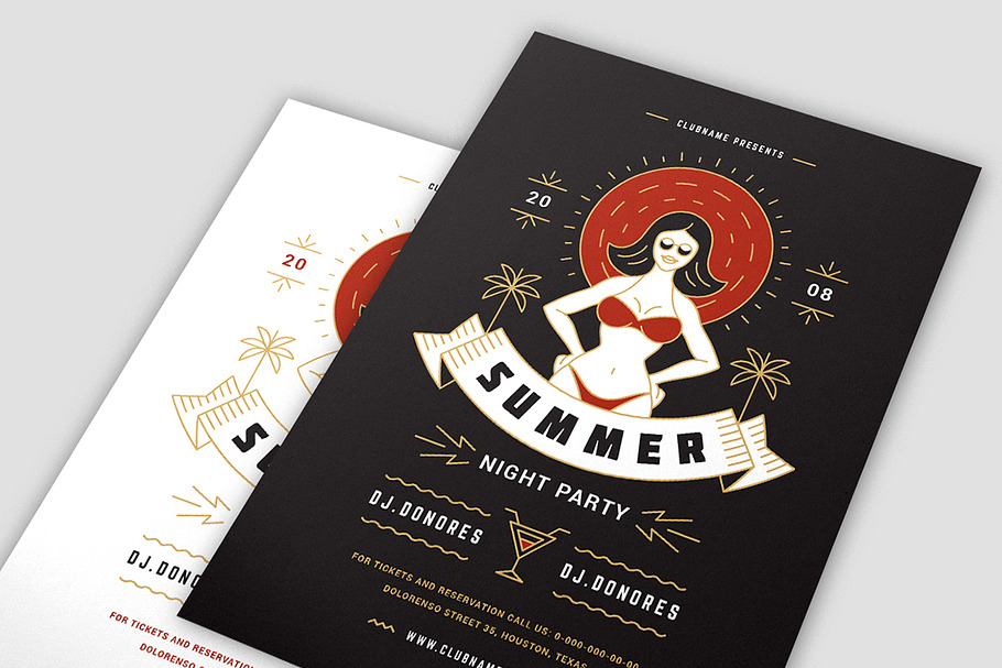 Summer Party Flyer Template in Invitation Templates - product preview 8