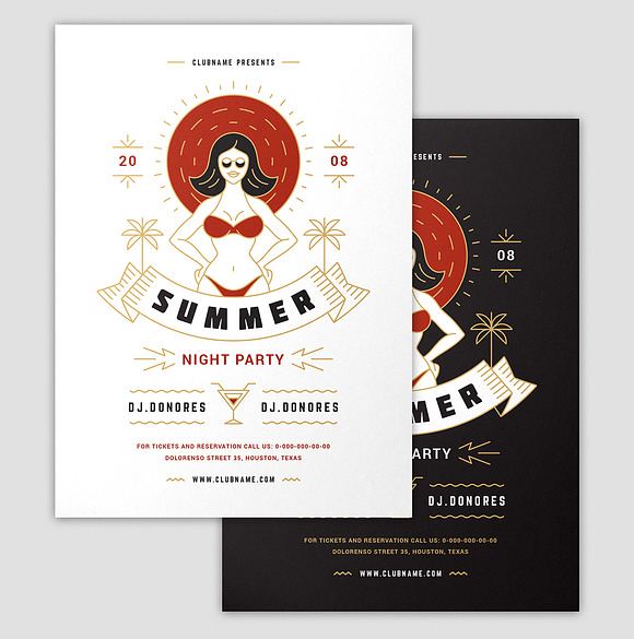 Summer Party Flyer Template in Invitation Templates - product preview 1