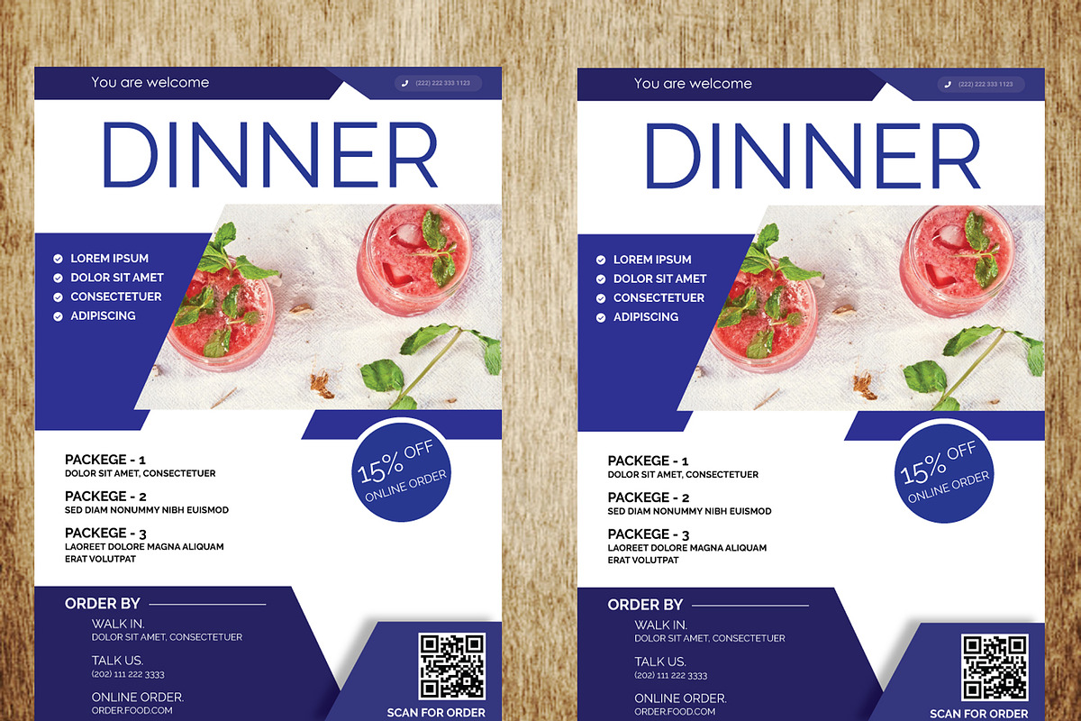 Dinner Food Restaurant Flyer in Invitation Templates - product preview 8