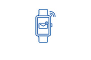 Smart watch line icon concept. Smart