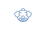 Smiling clown emoji line icon