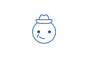 Smiling emoji with hat emoji line