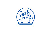 Snow globe with house line icon