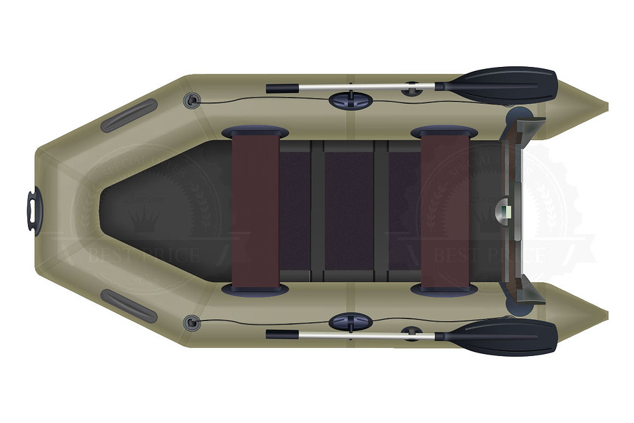 Inflatable boat top view vector in Objects - product preview 8