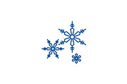 Snowflakes line icon concept
