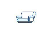 Sofa isometric line icon concept