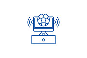 Sports broadcast line icon concept