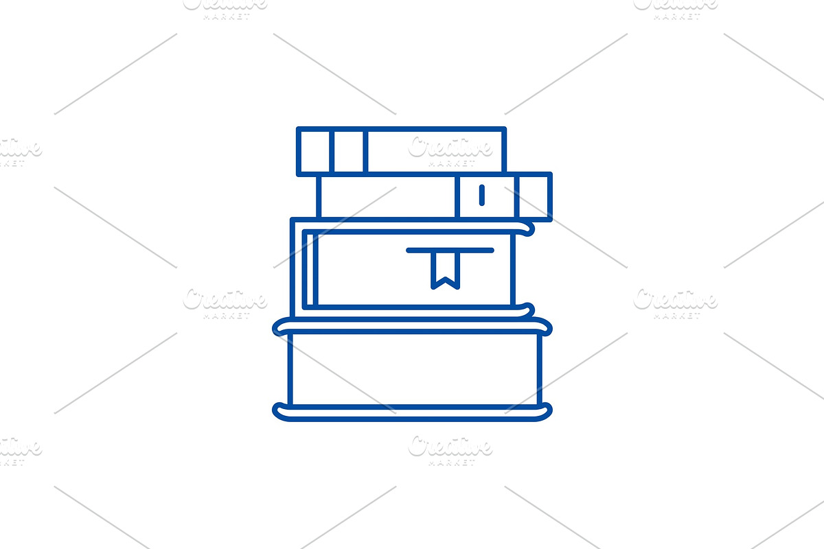 Stack of books line icon concept in Objects - product preview 8