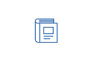 Standing book line icon concept