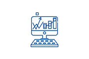 Stock analysis line icon concept