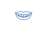 Smile, teeth, mouth line icon