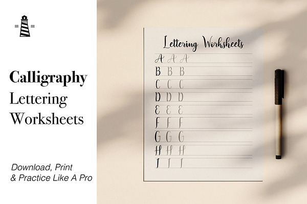 Lettering Printable Practice Sheets