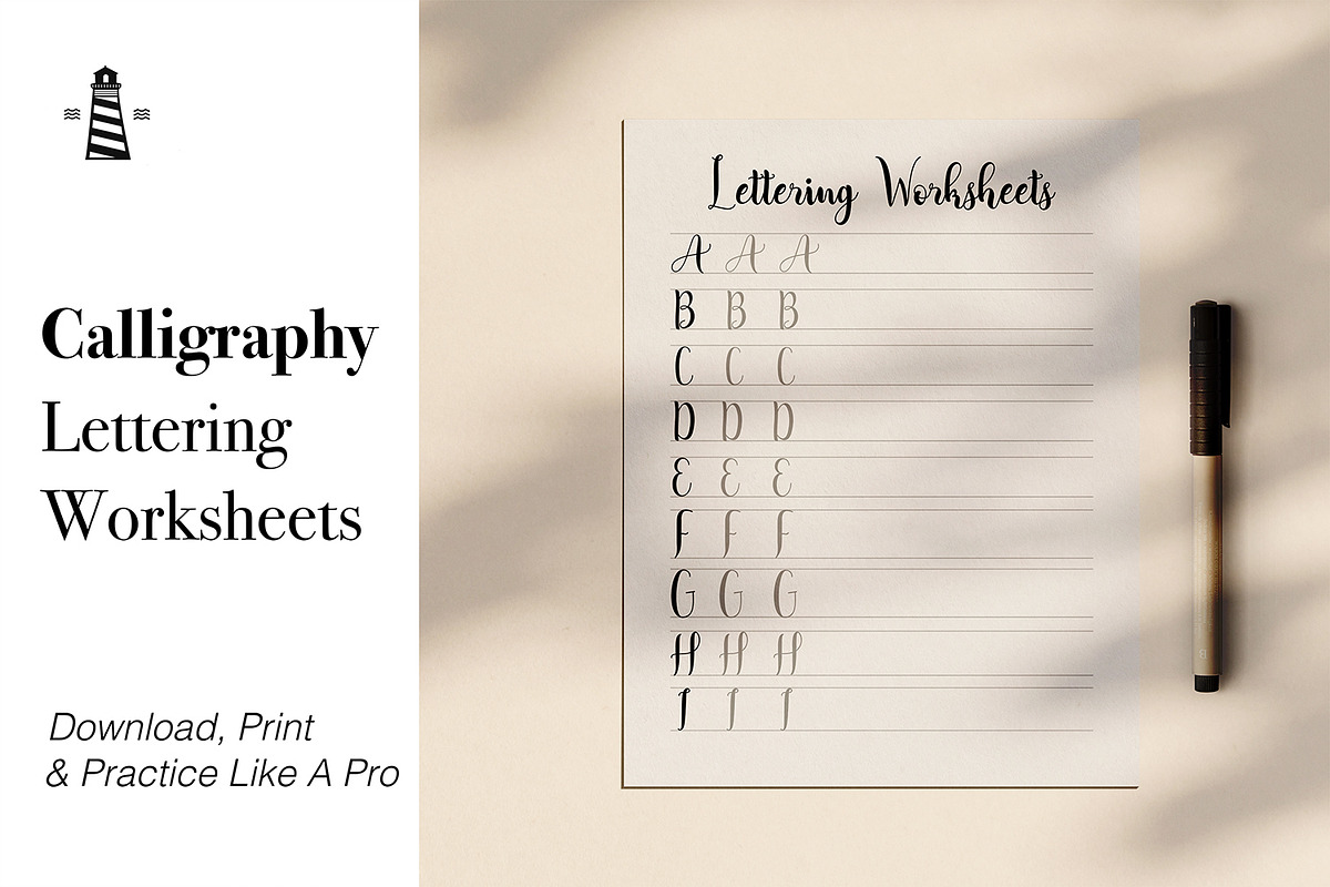 Lettering Printable Practice Sheets in Stationery Templates - product preview 8