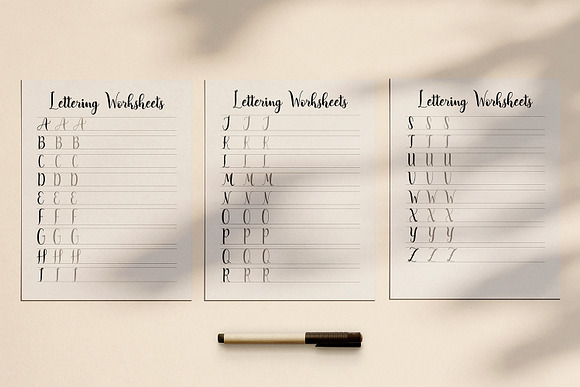 Lettering Printable Practice Sheets in Stationery Templates - product preview 1