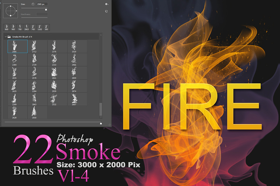 Fire and Smoke Photoshop Brushes in Add-Ons - product preview 8