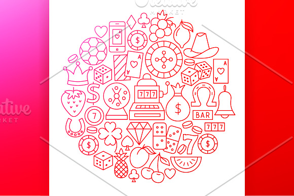 Casino Line Art Icons in Icons - product preview 3