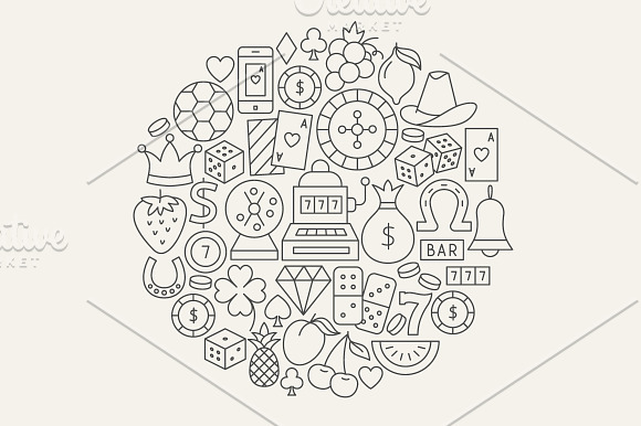 Casino Line Art Icons in Icons - product preview 4