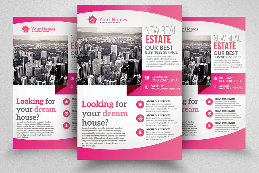 Real Estate Pink Flyer Templates