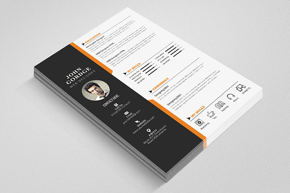 Clean CV Resume Word Template in Letter Templates - product preview 1