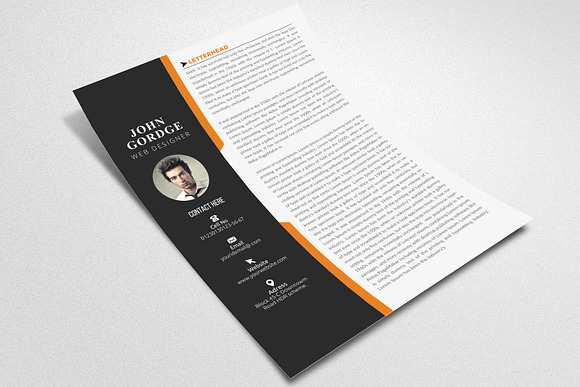 Clean CV Resume Word Template in Letter Templates - product preview 2