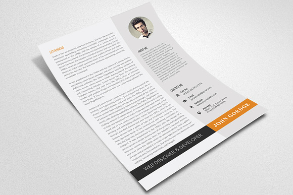 2 Pages CV Resume Word Template in Letter Templates - product preview 2