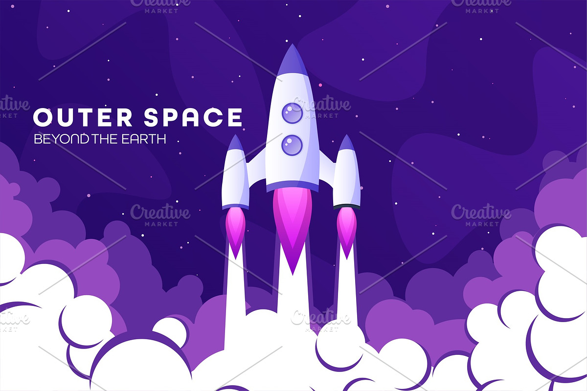 Space futuristic modern colorful in Illustrations - product preview 8