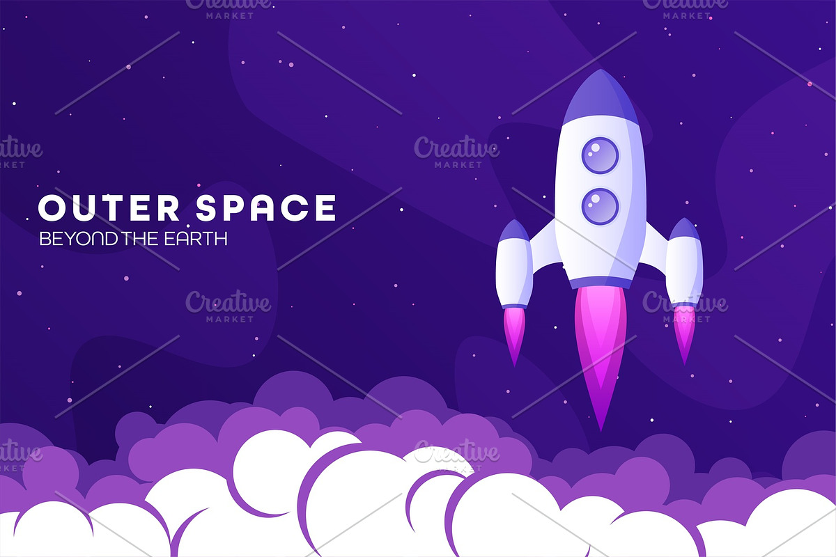 Space futuristic modern colorful in Illustrations - product preview 8