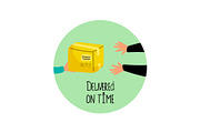 Delivered on time vector icon with