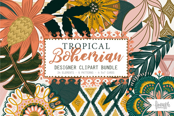 Boho Tropical Clipart