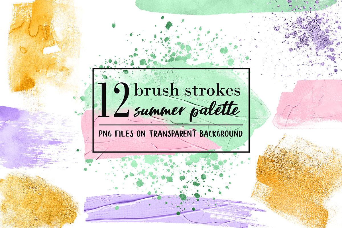 12 Summer paint splatters in Objects - product preview 8
