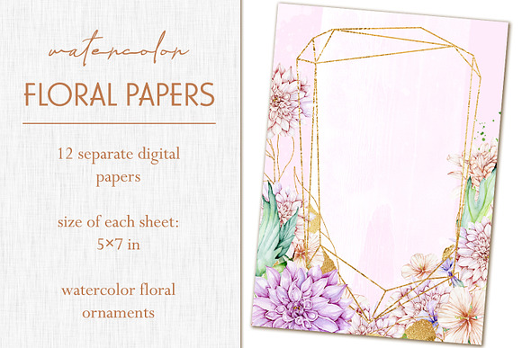 5x7 Floral invitation covers 12xJPG in Patterns - product preview 1
