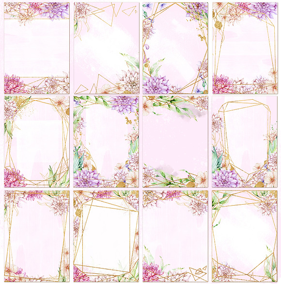 5x7 Floral invitation covers 12xJPG in Patterns - product preview 2