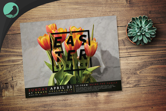 Spring Floral Easter Flyer Template in Invitation Templates - product preview 3