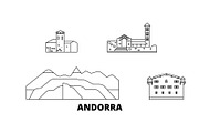 Andorra line travel skyline set