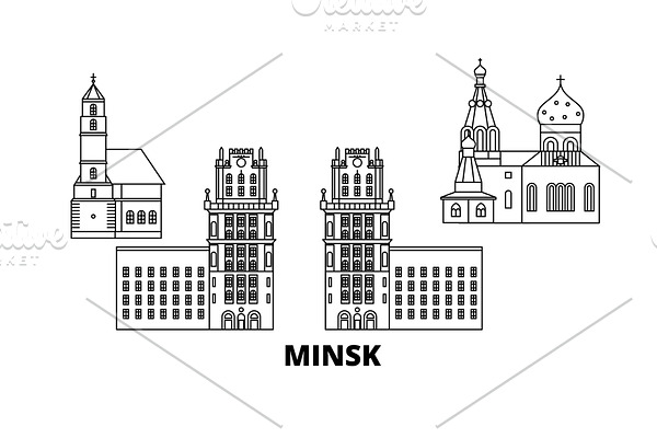 Belarus, Minsk line travel skyline