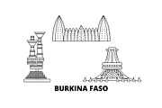 Burkina Faso line travel skyline set