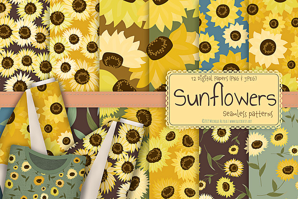 Sunflowers - Seamless Patterns