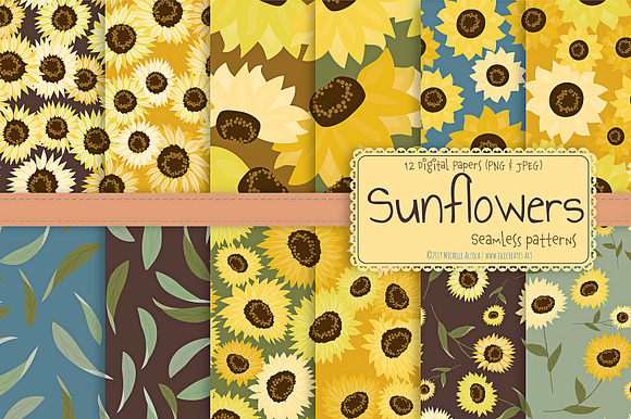 Sunflowers - Seamless Patterns in Patterns - product preview 1