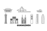 China, Guangzhou line travel skyline