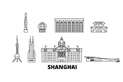 China, Shanghai line travel skyline