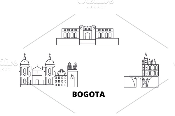 Colombia, Bogota line travel skyline