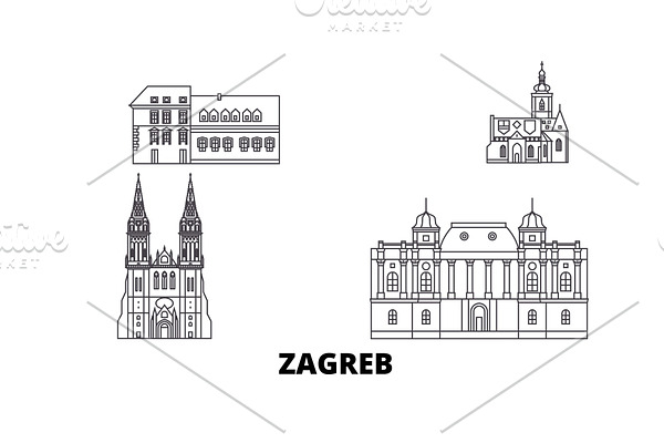 Croatia, Zagreb line travel skyline