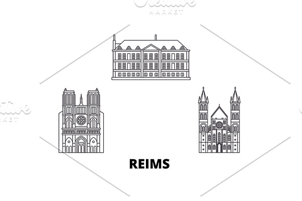 France, Reims line travel skyline