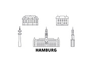 Germany, Hamburg line travel skyline