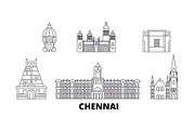 India, Chennai line travel skyline