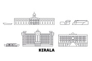 India, Kerala line travel skyline