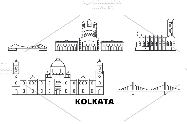 India, Kolkata line travel skyline