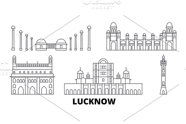 India, Lucknow line travel skyline