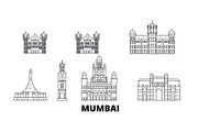 India, Mumbai 2 line travel skyline