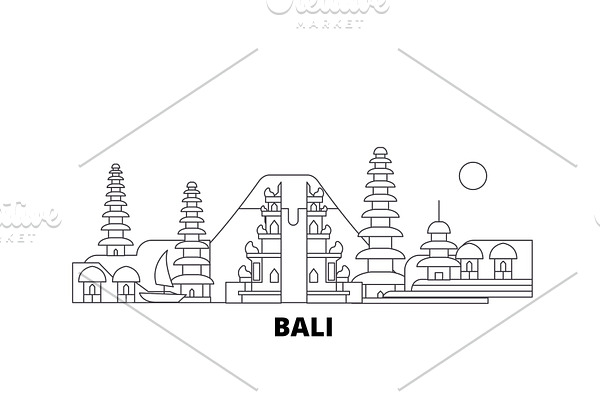 Indonesia, Bali line travel skyline
